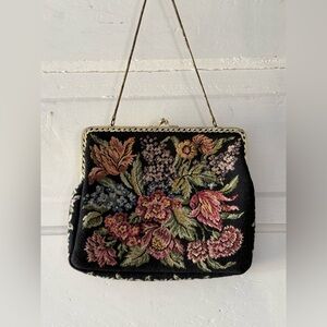 Vintage Embroidered 1950s Clutch Western Germany Floral Purse